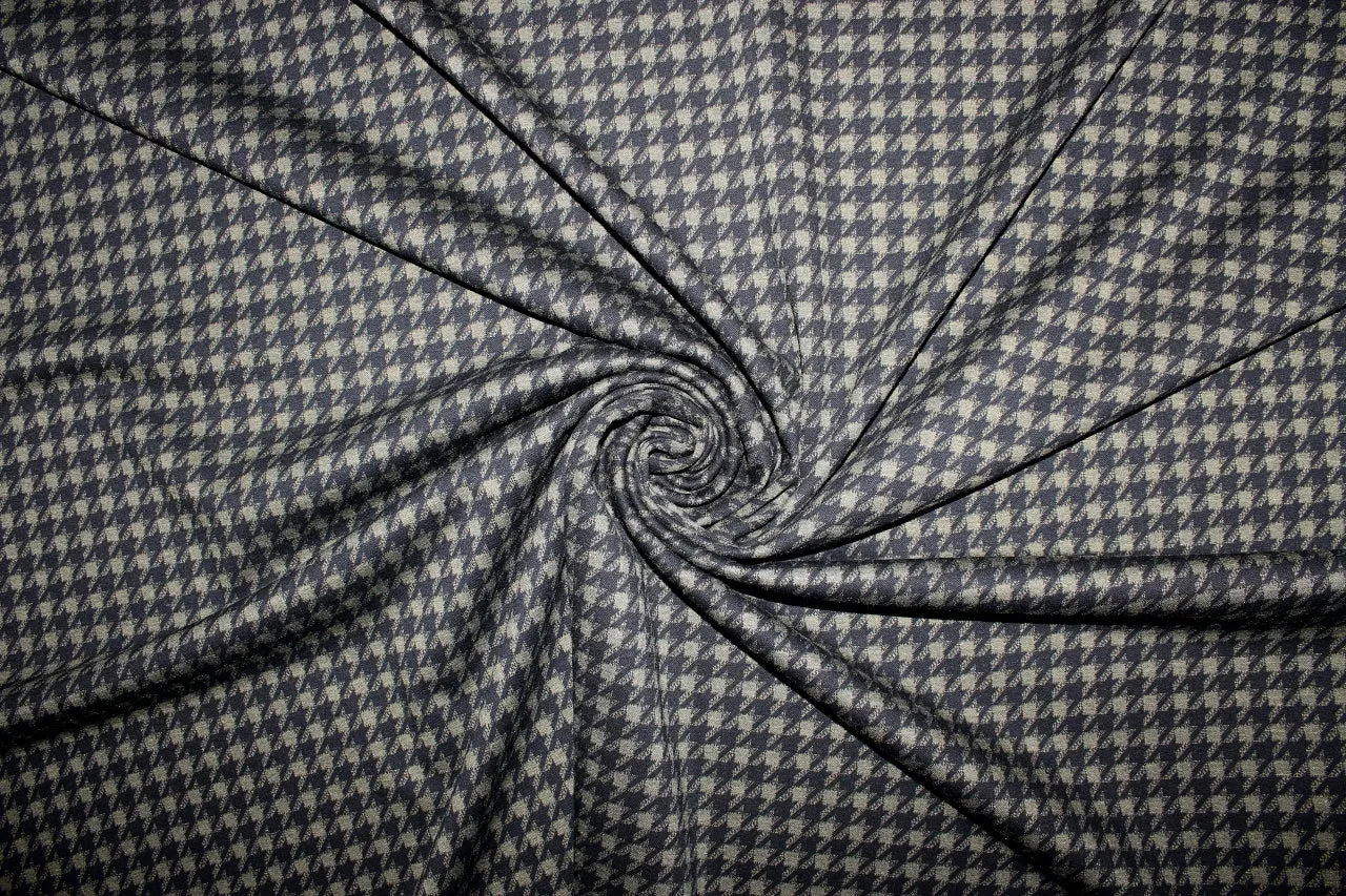 1 3/4 yards of Houndstooth Ponte Knit - Olive/Black