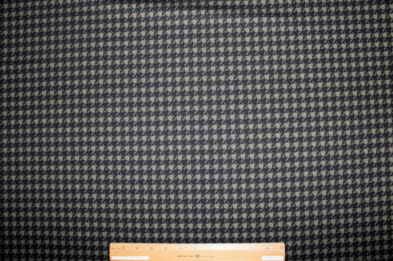 1 3/4 yards of Houndstooth Ponte Knit - Olive/Black