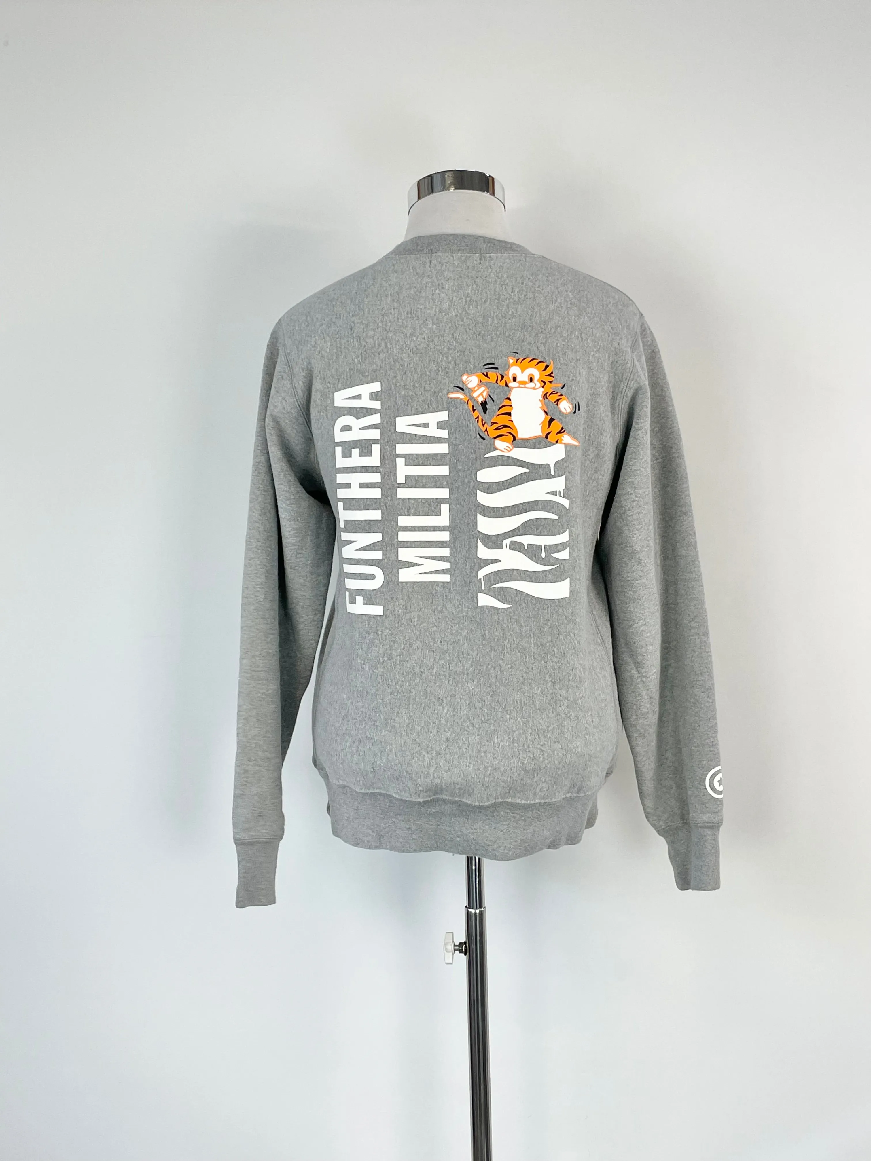 A Bathing Ape Grey Tiger Print Sweatshirt - L