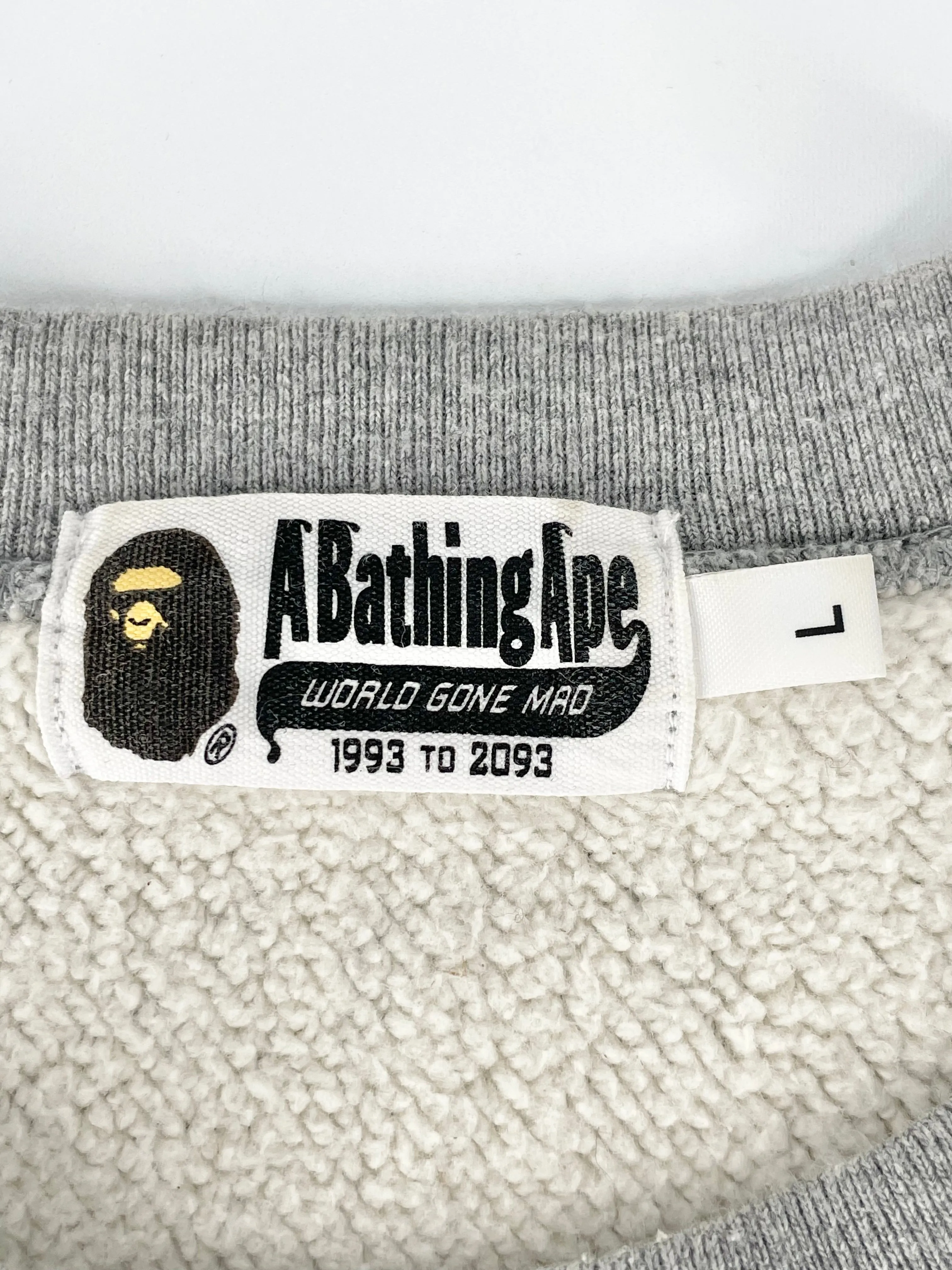 A Bathing Ape Grey Tiger Print Sweatshirt - L