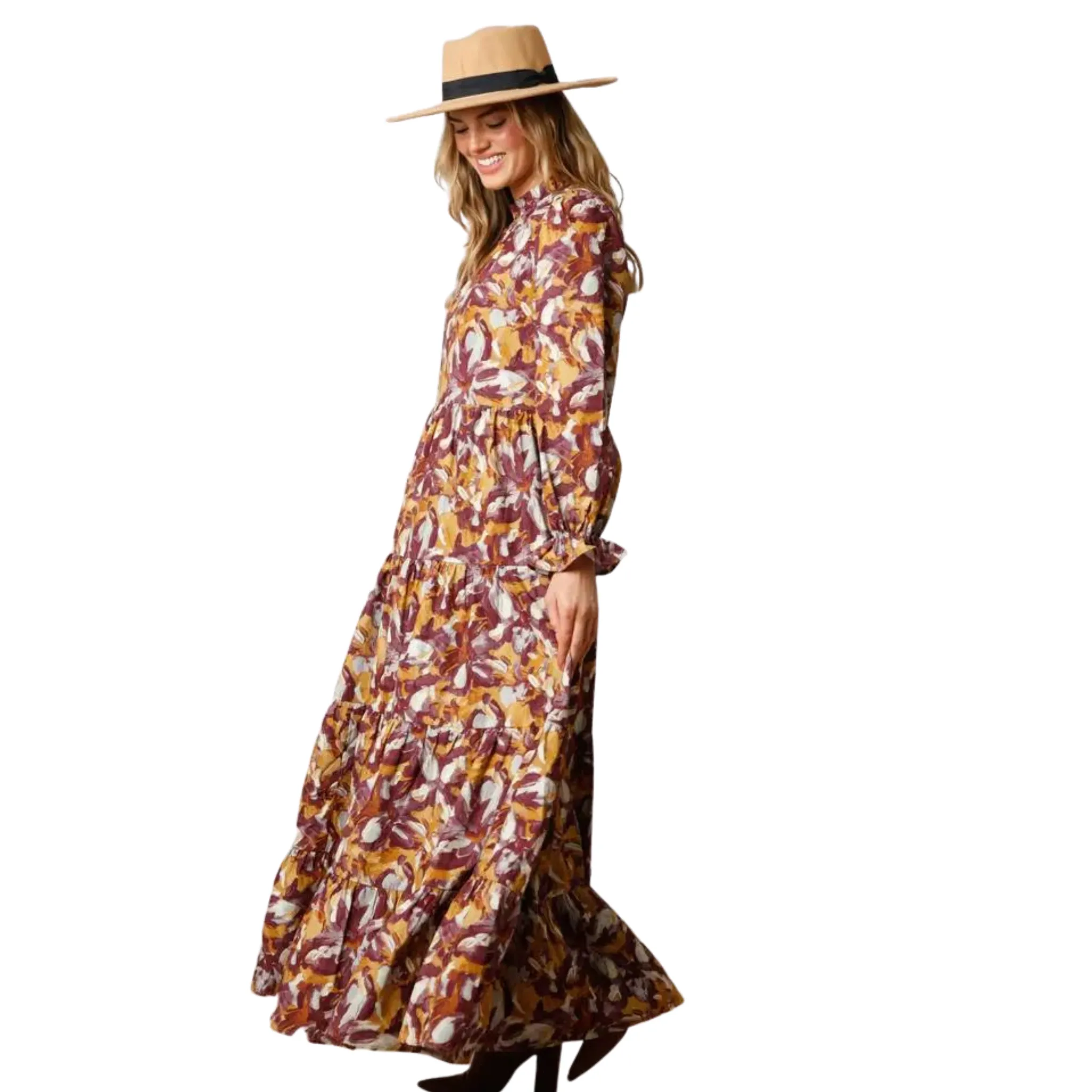 Abstract Print Maxi Dress