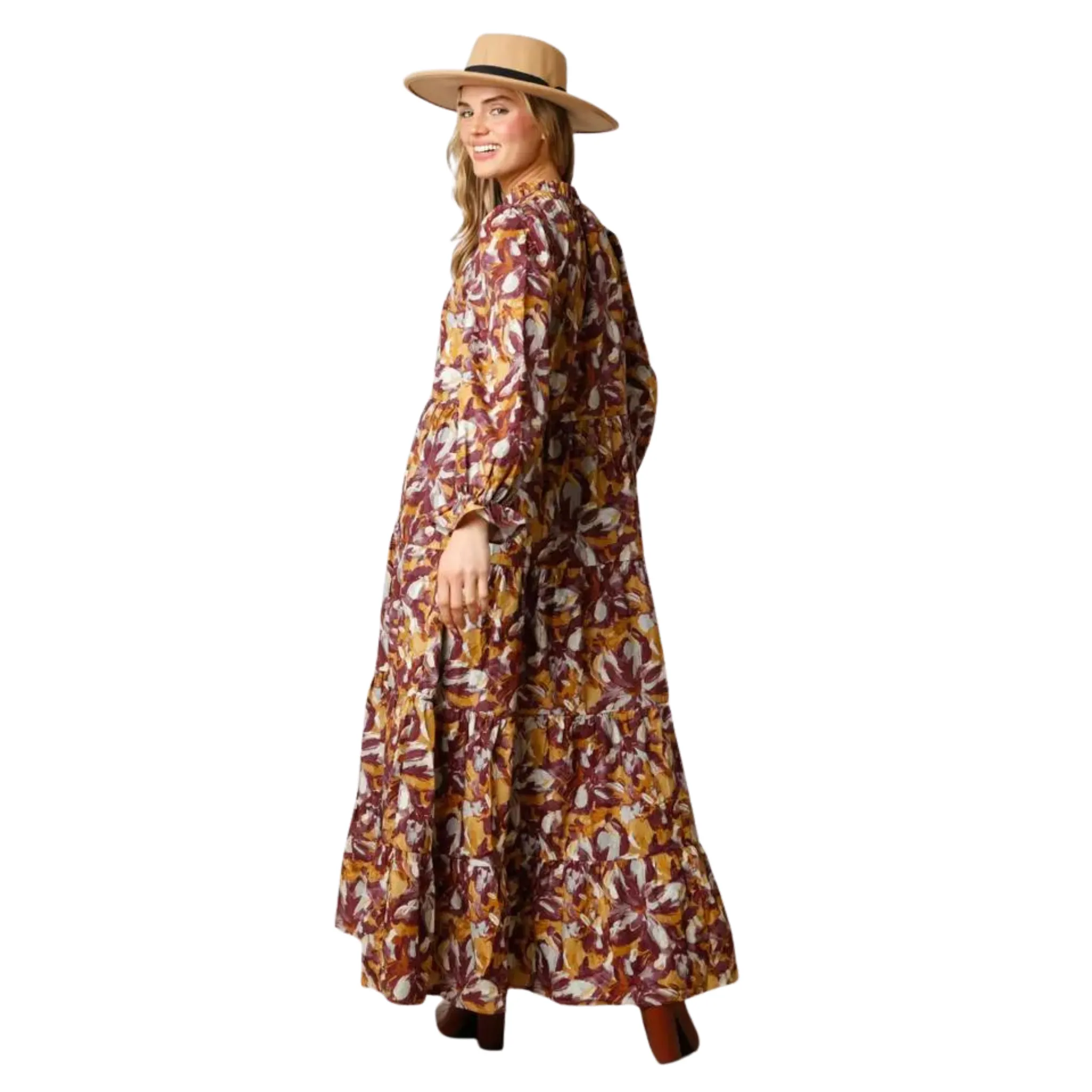 Abstract Print Maxi Dress