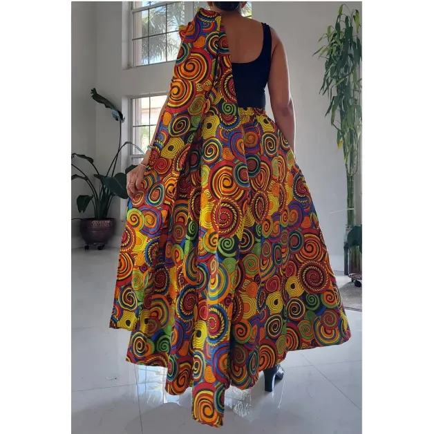 African Print Ankara Infinity Style Palazzo Wide Leg Pants Convertible Infinite Jumper Romper multicolor