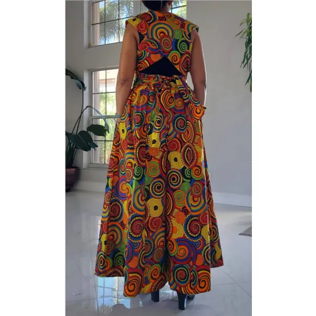 African Print Ankara Infinity Style Palazzo Wide Leg Pants Convertible Infinite Jumper Romper multicolor