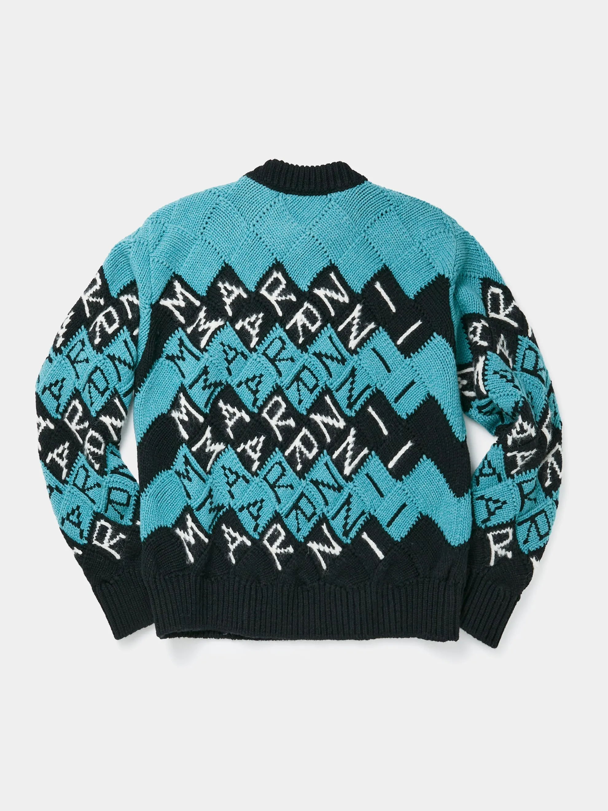 All Over Block Roundneck Sweater (Black)
