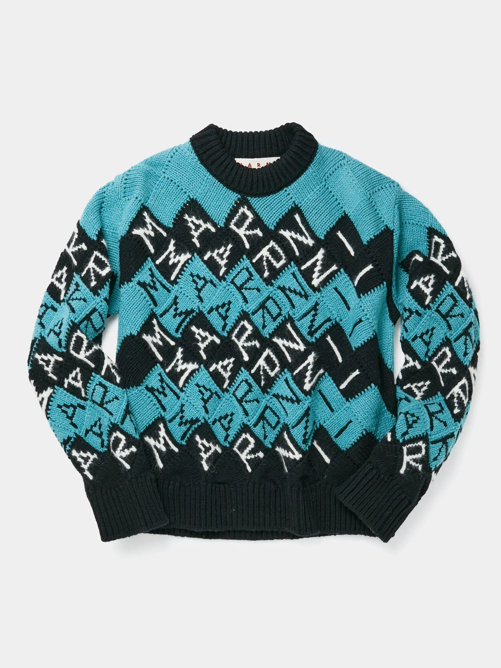 All Over Block Roundneck Sweater (Black)