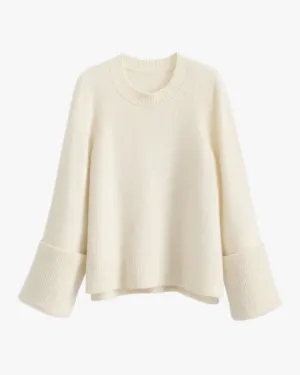 Alpaca Wool Rolled Cuff Sweater
