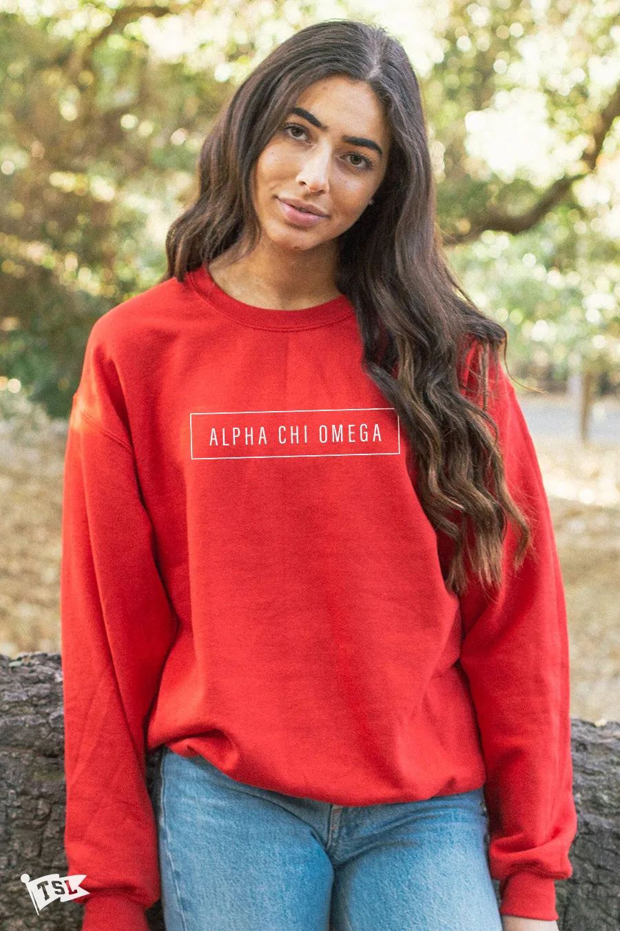 Alpha Chi Omega Blocked Crewneck
