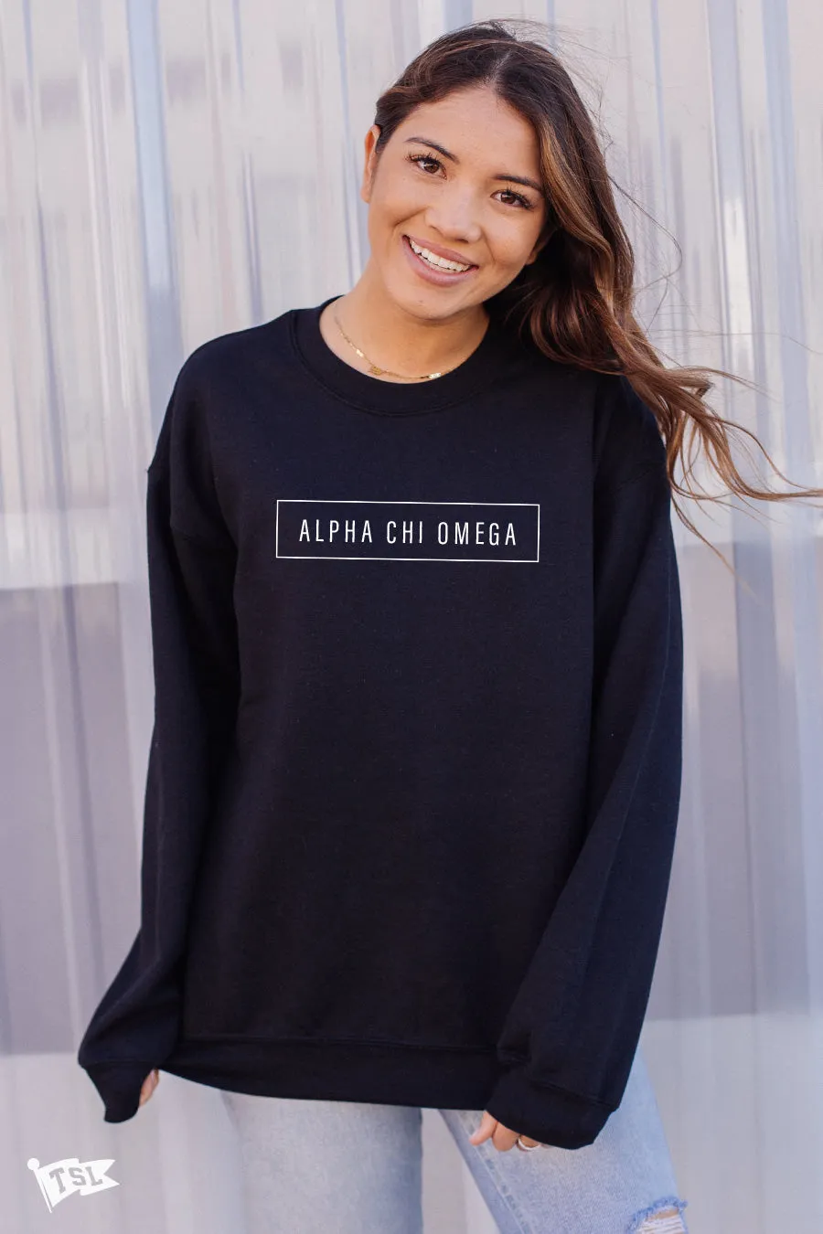 Alpha Chi Omega Blocked Crewneck