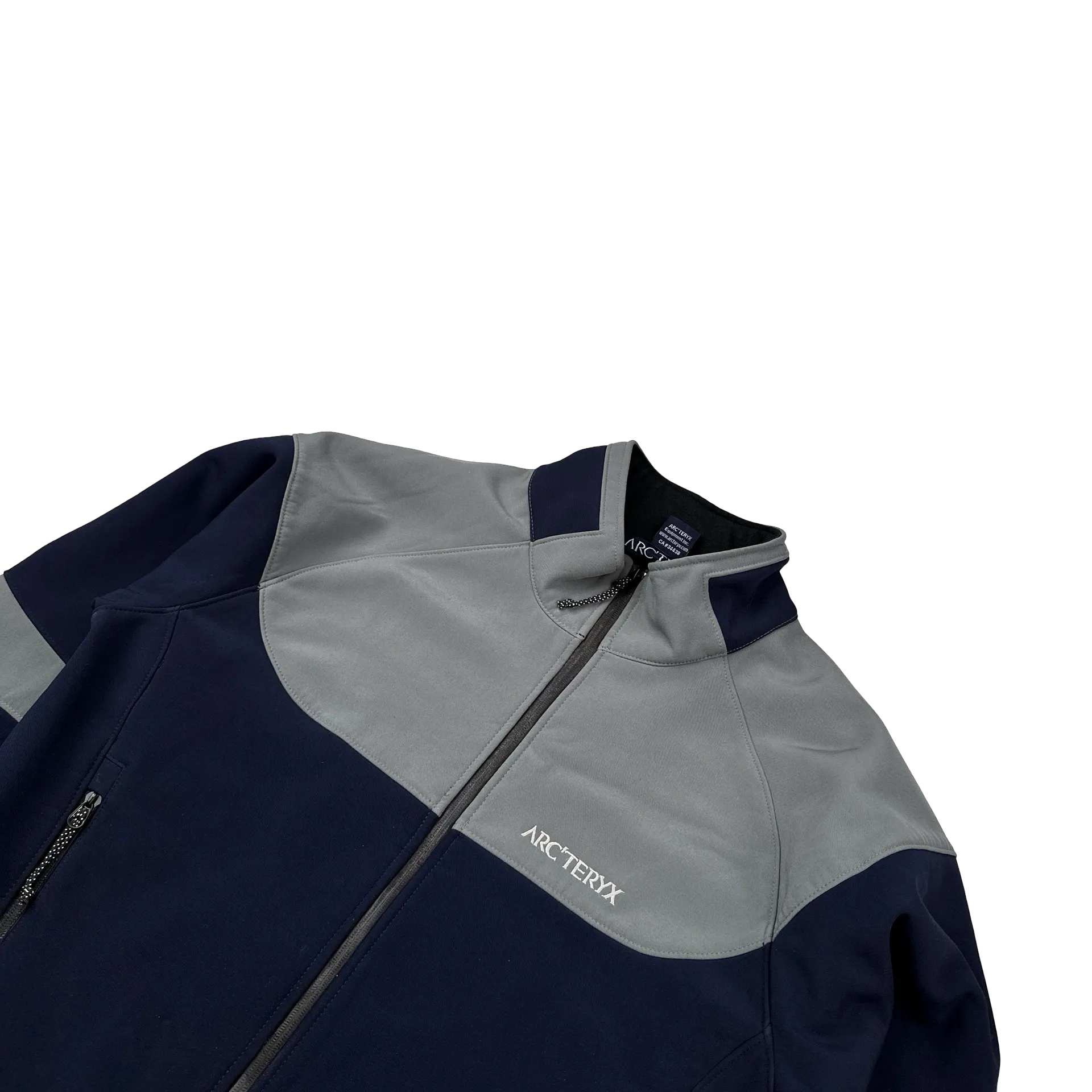 Arcteryx Navy Colour Block Soft Shell Thick Fleece Lined Zipped Jacket - Medium
