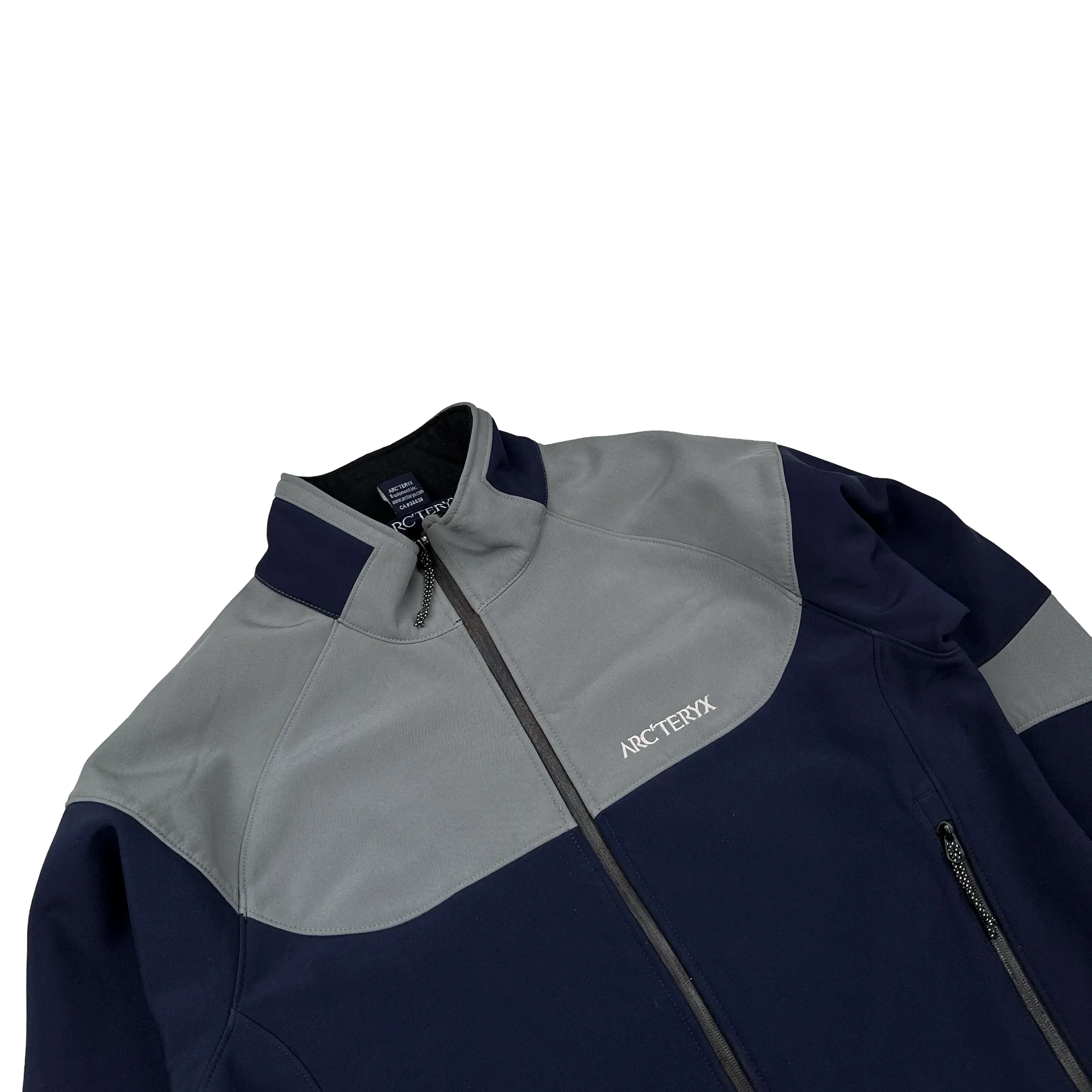 Arcteryx Navy Colour Block Soft Shell Thick Fleece Lined Zipped Jacket - Medium