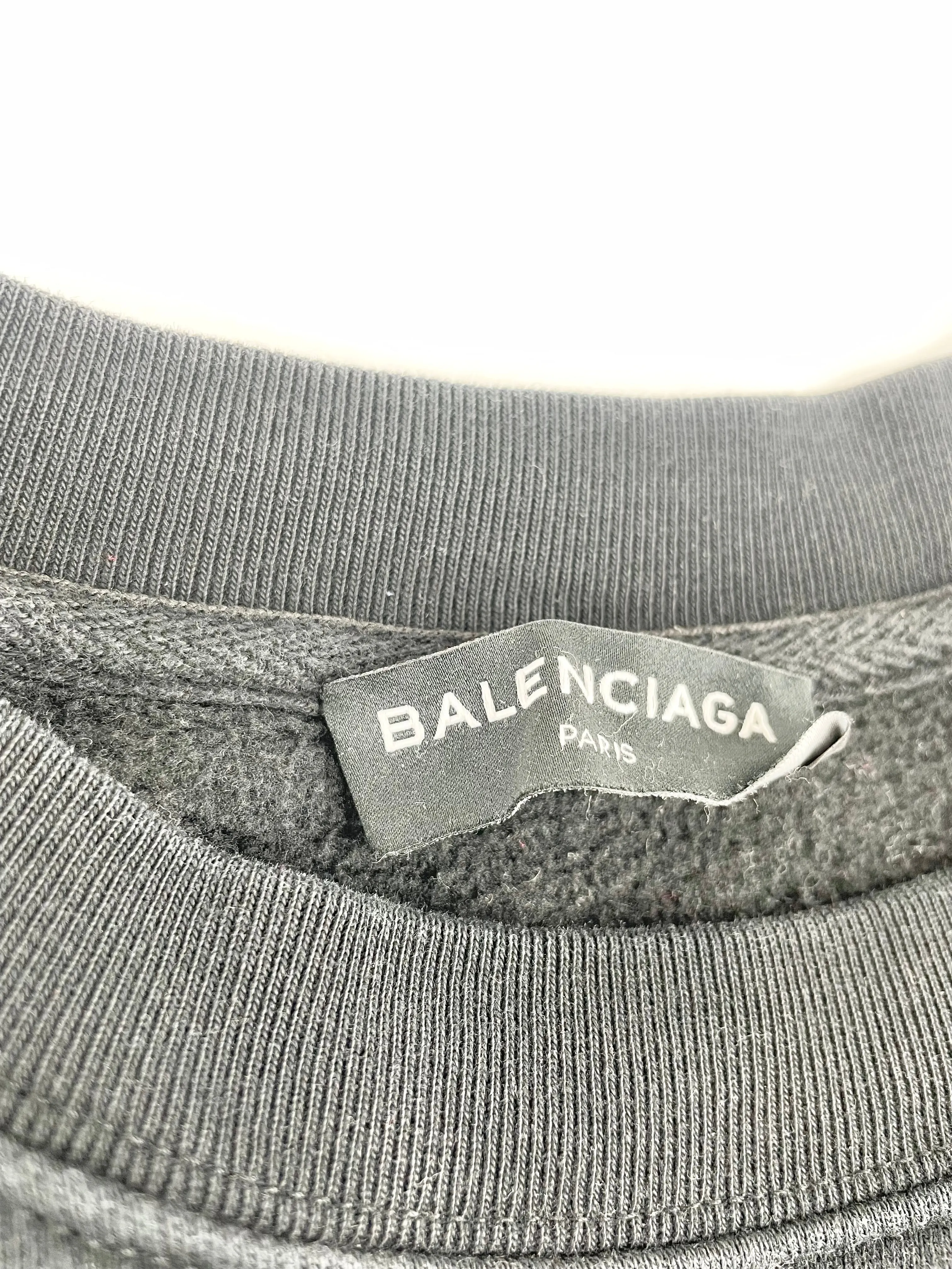 Balenciaga SS18 Black 'London Feel Fine 1969' Crew Neck Sweater - L