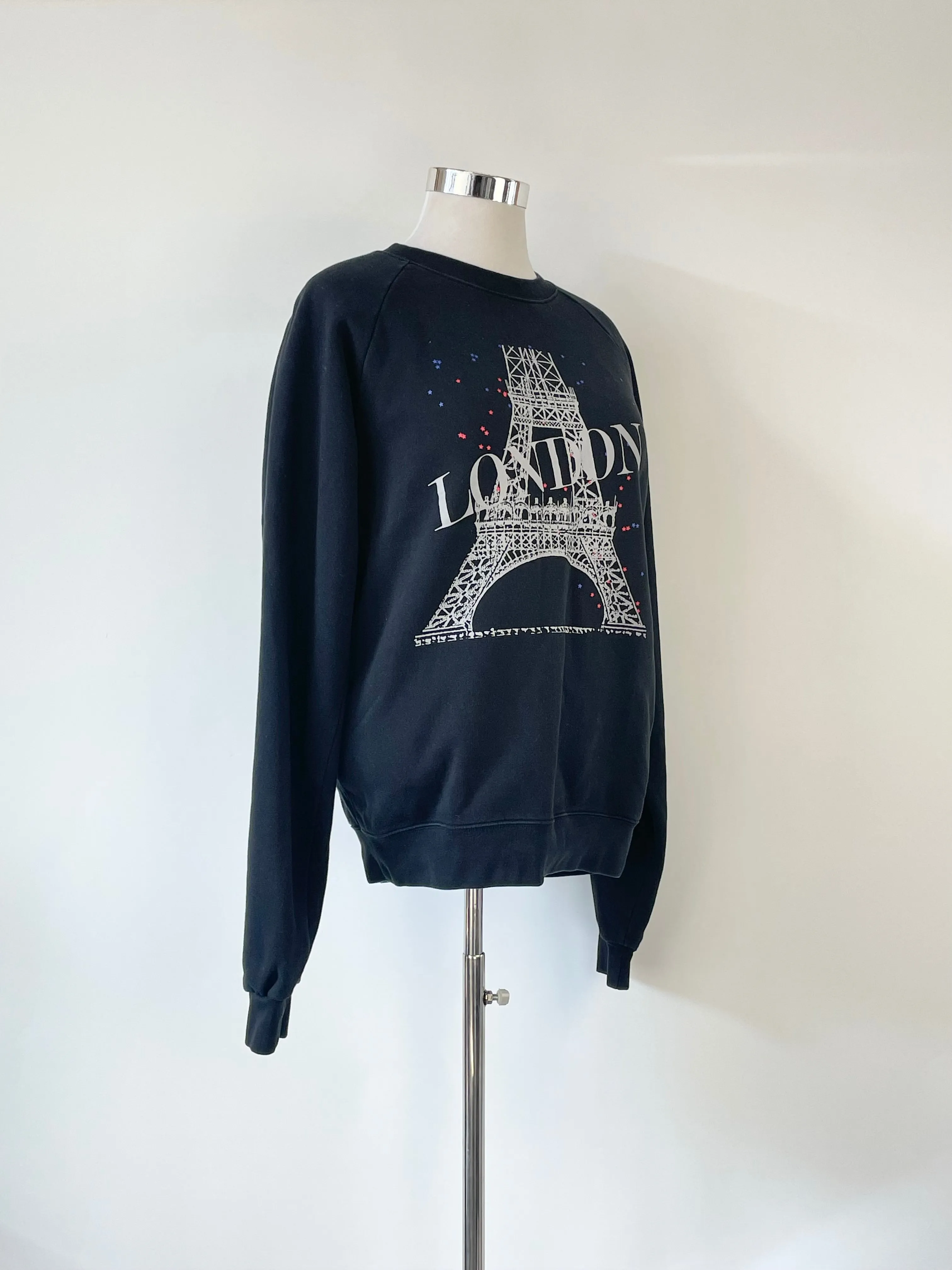 Balenciaga SS18 Black 'London Feel Fine 1969' Crew Neck Sweater - L