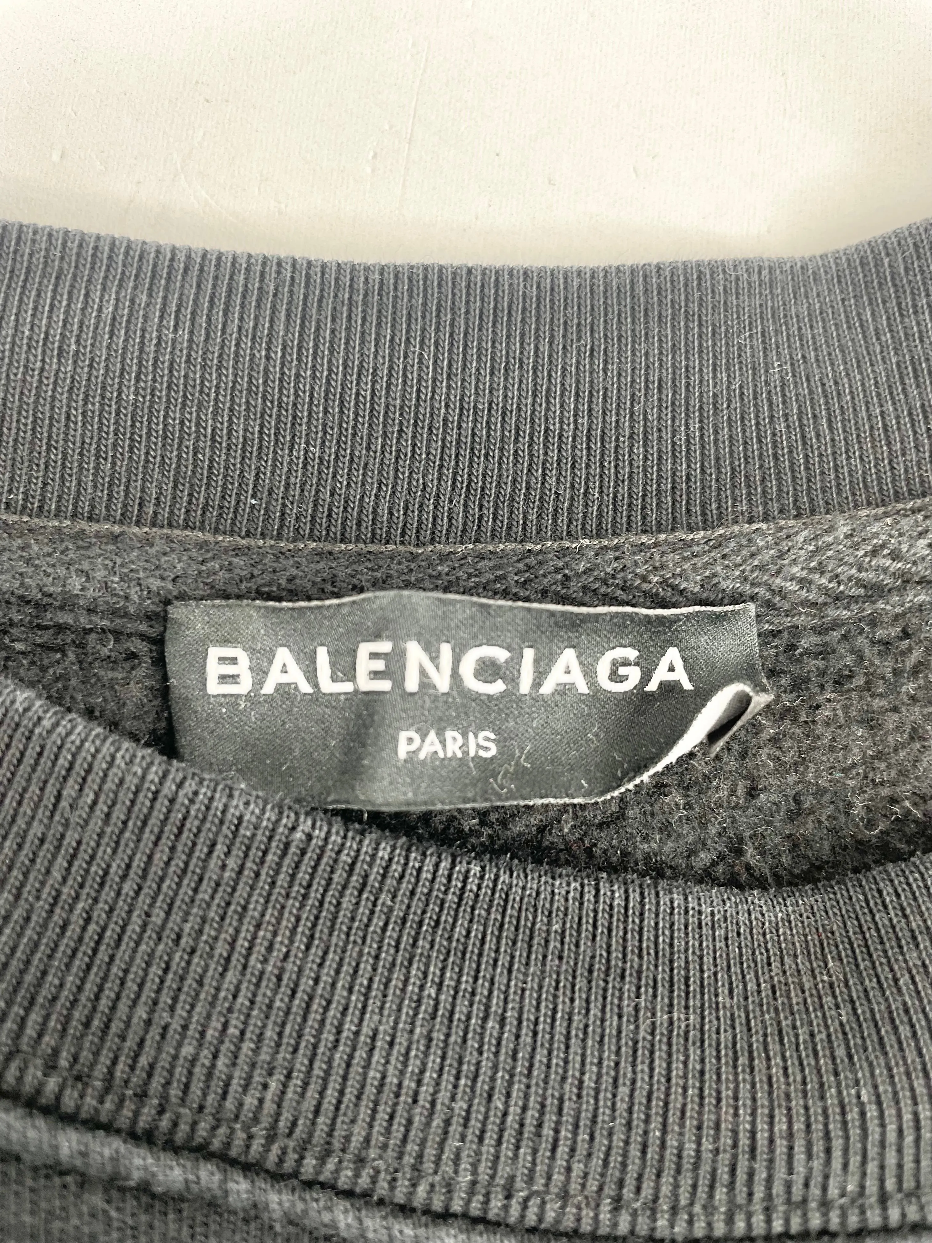 Balenciaga SS18 Black 'London Feel Fine 1969' Crew Neck Sweater - L