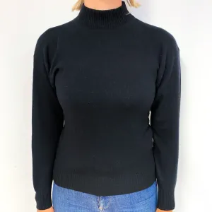 Black Cashmere Turtle Neck Jumper Small