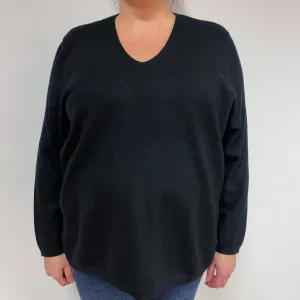 Black Cashmere V-Neck Jumper XXX Large