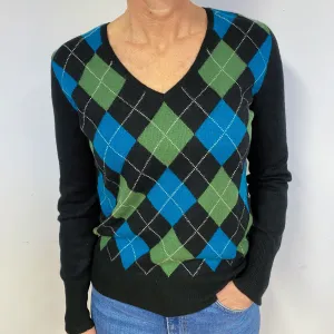Black Diamond Cashmere V-Neck Jumper Medium