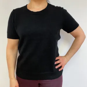 Black Short Sleeve Crew Neck Jumper Large