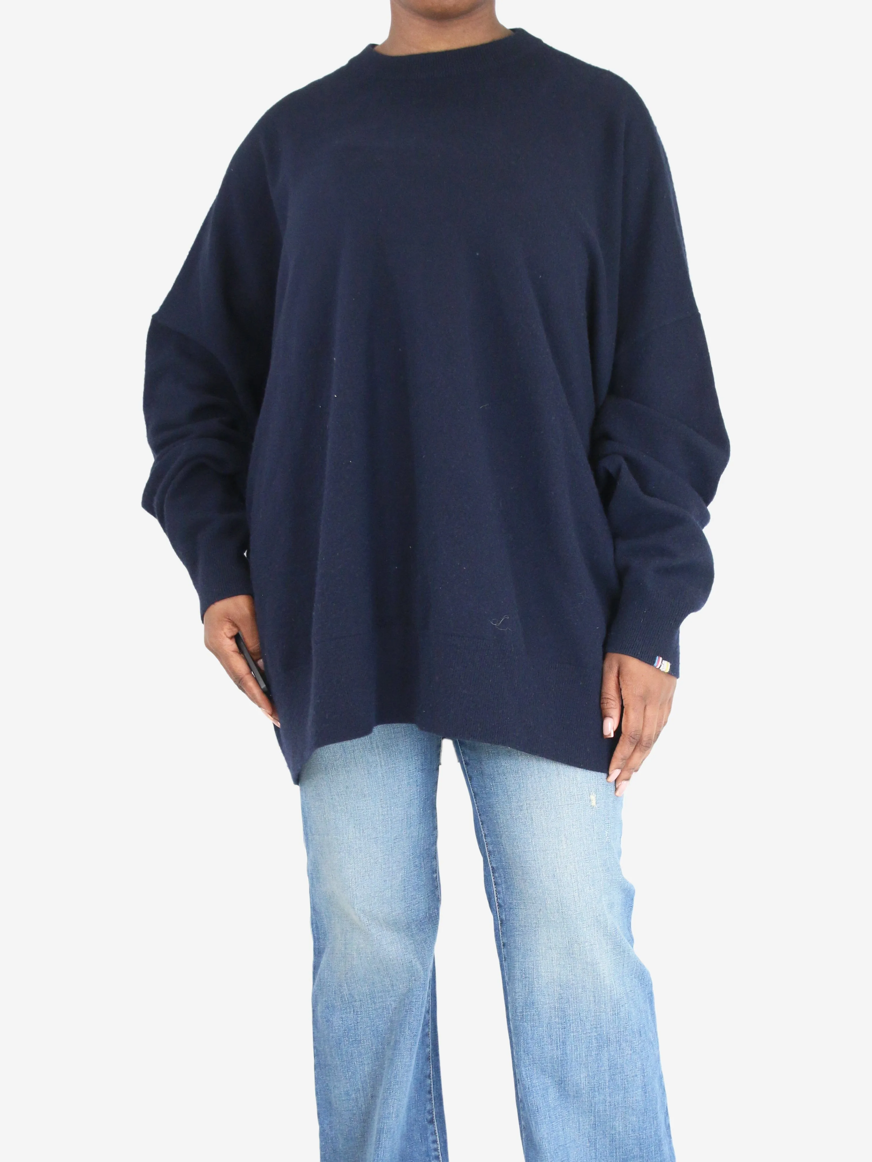 Blue cashmere oversized jumper - size