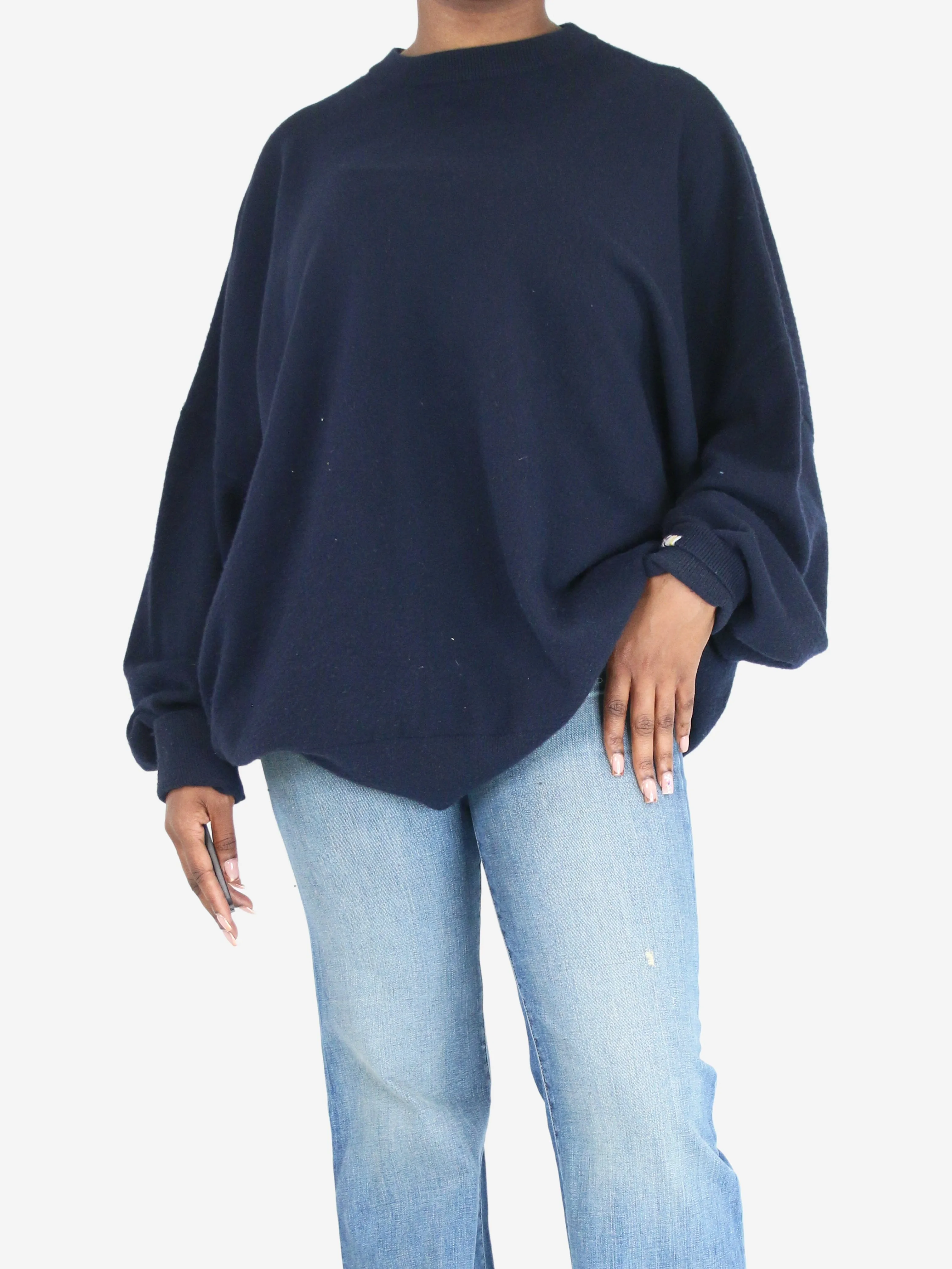 Blue cashmere oversized jumper - size
