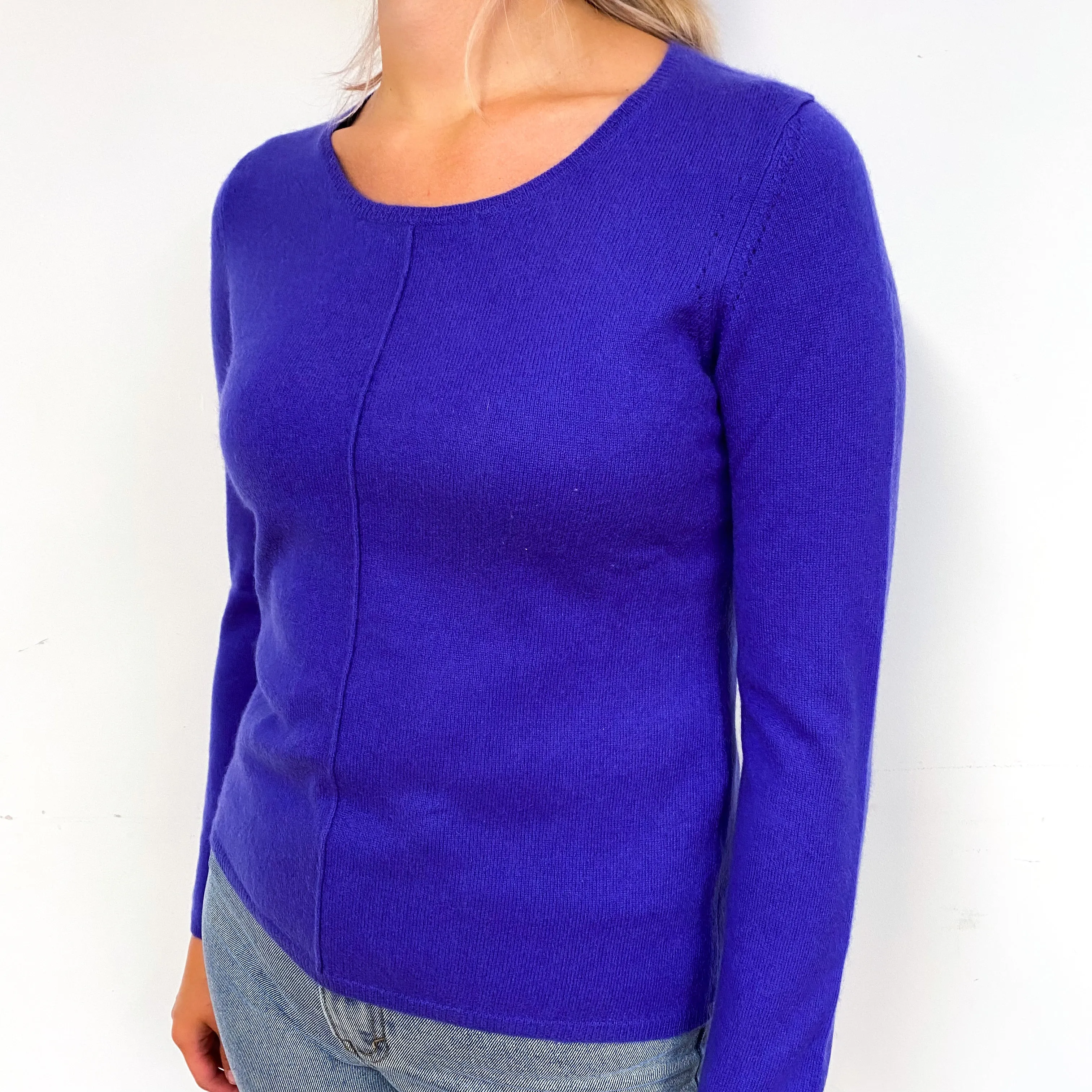 Bluebell Purple Cashmere Crew Neck Jumper Small