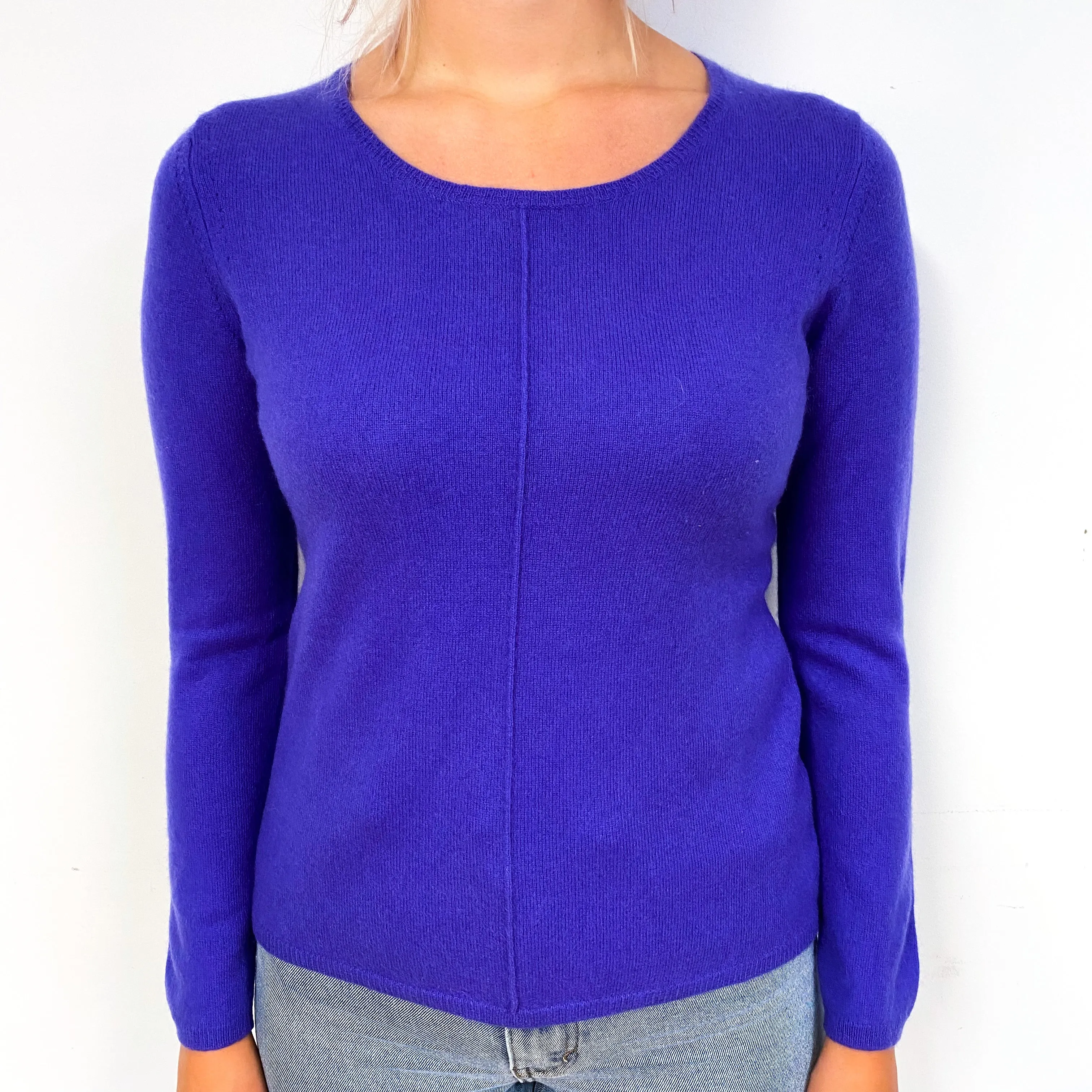 Bluebell Purple Cashmere Crew Neck Jumper Small