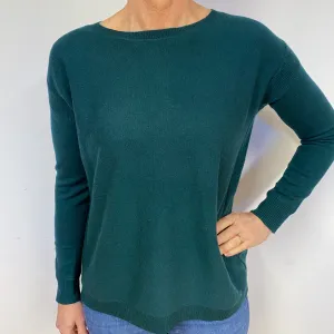 Bottle Green Cashmere Crew Neck Jumper Medium