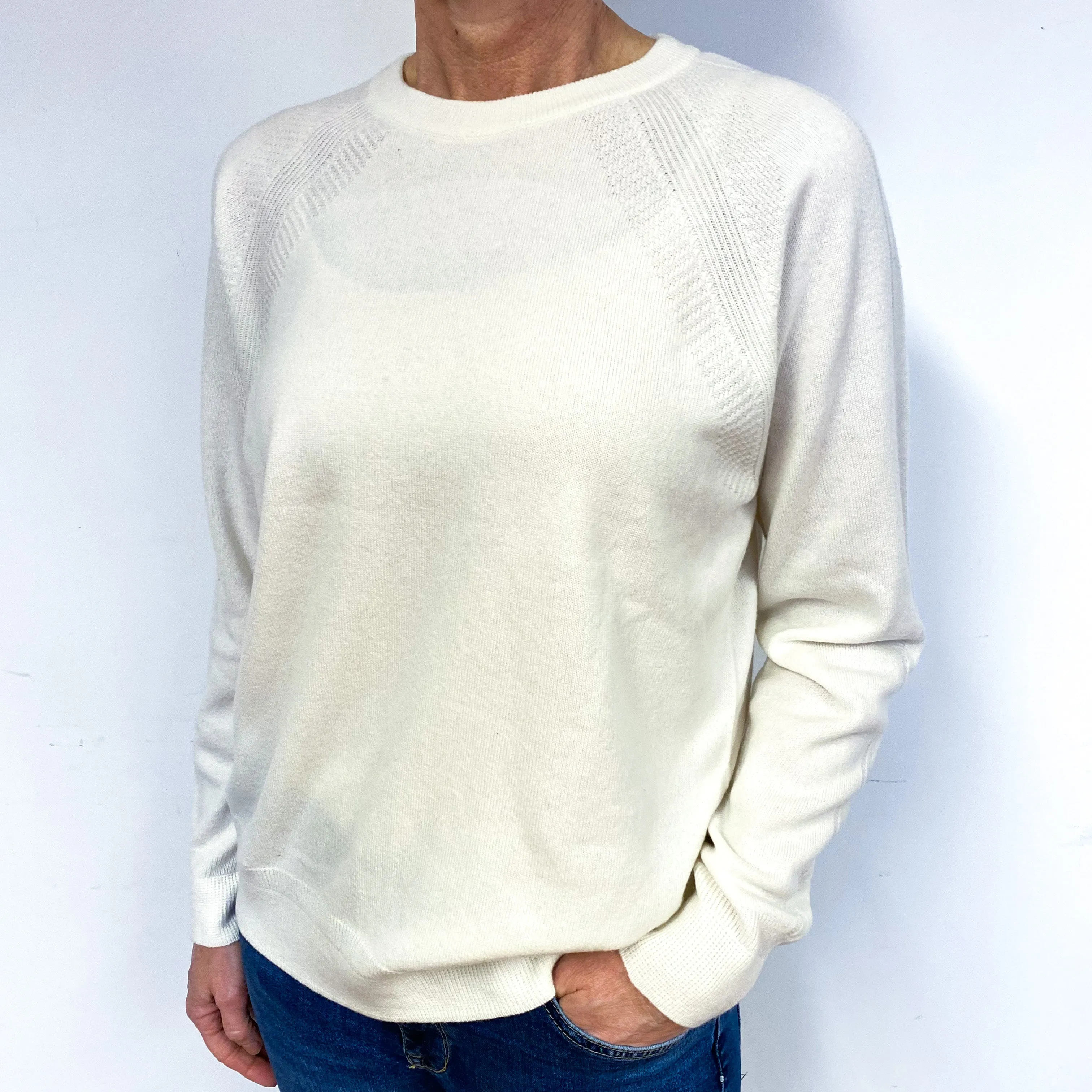 Brand New Scottish Cream Cashmere Crew Neck Jumper Medium