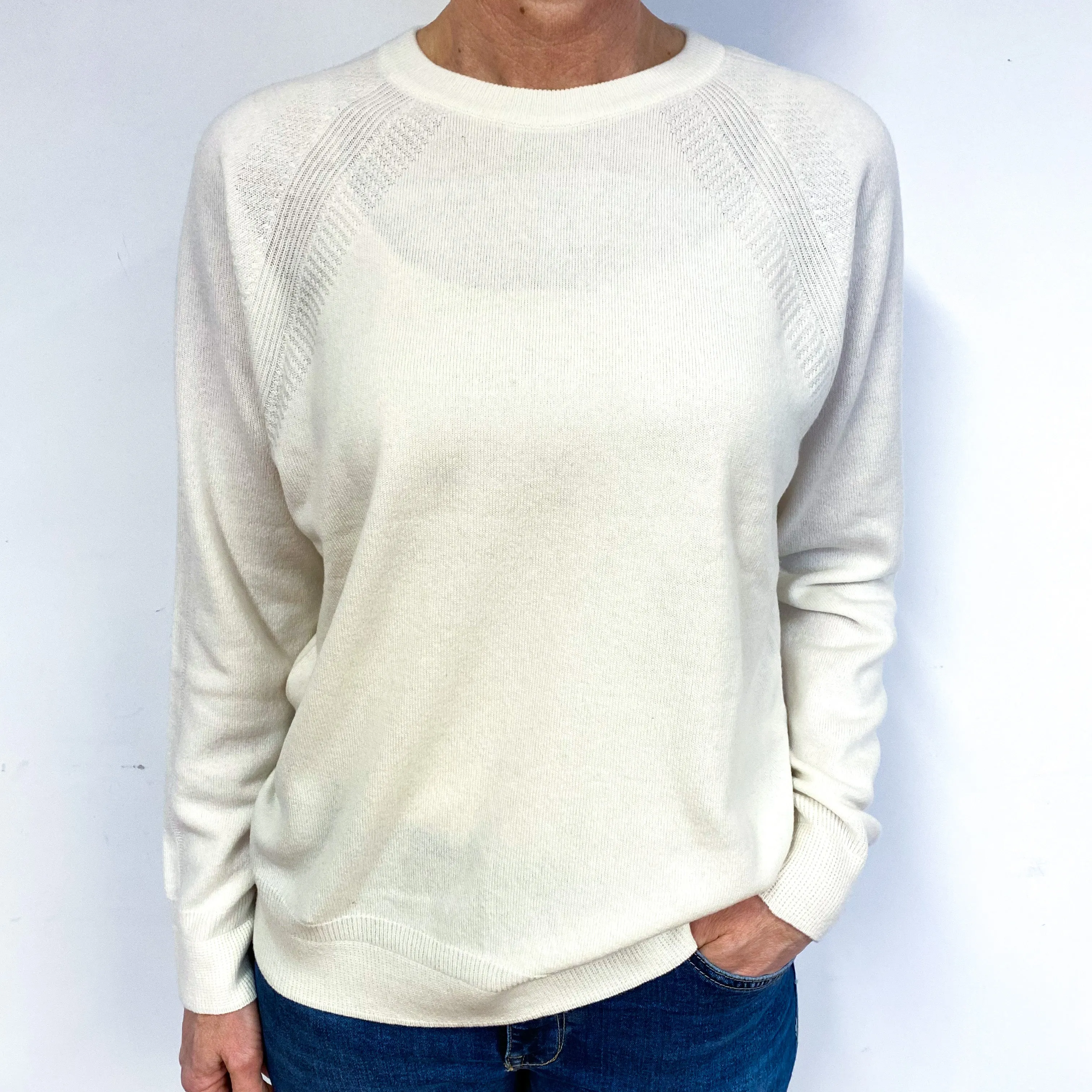 Brand New Scottish Cream Cashmere Crew Neck Jumper Medium