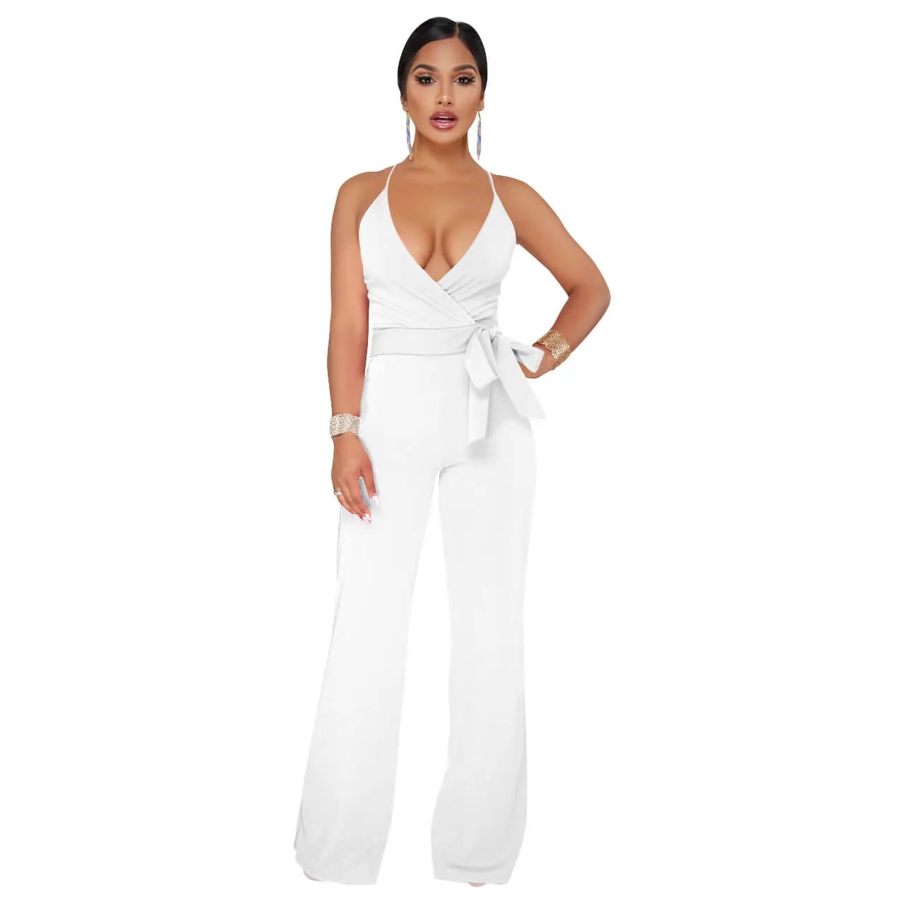 Bright Color Spaghetti Strap Bandage Jumpsuits