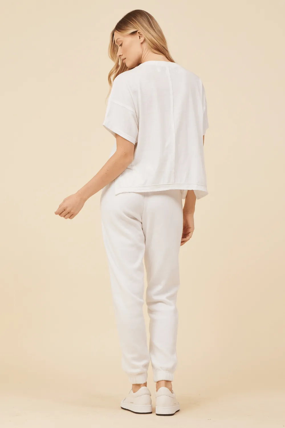 Bright White w/ Sorbet Embroidered Smiley Face Tee