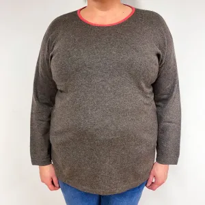 Brunello Cucinelli Grey Cashmere Crew Neck Tunic Jumper Extra Large