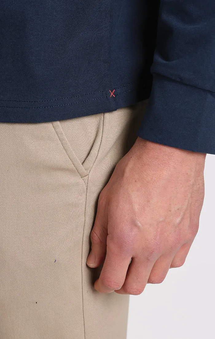 Bryant Long Sleeve Sueded Cotton Crewneck