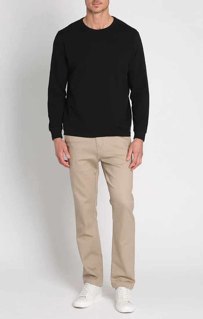 Bryant Long Sleeve Sueded Cotton Crewneck