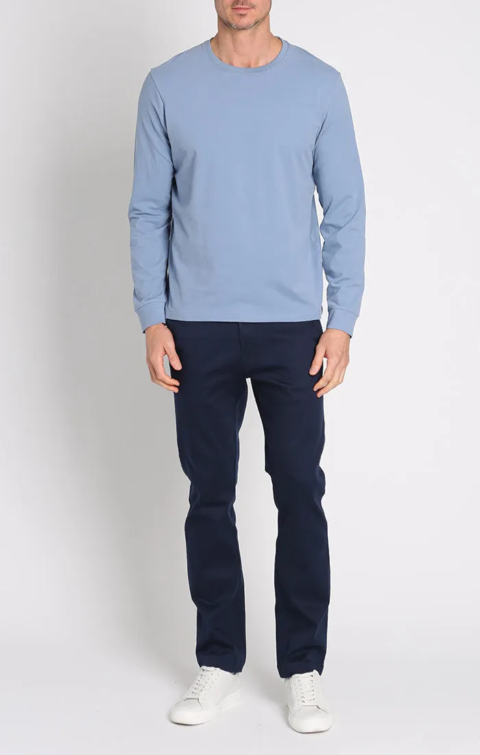 Bryant Long Sleeve Sueded Cotton Crewneck