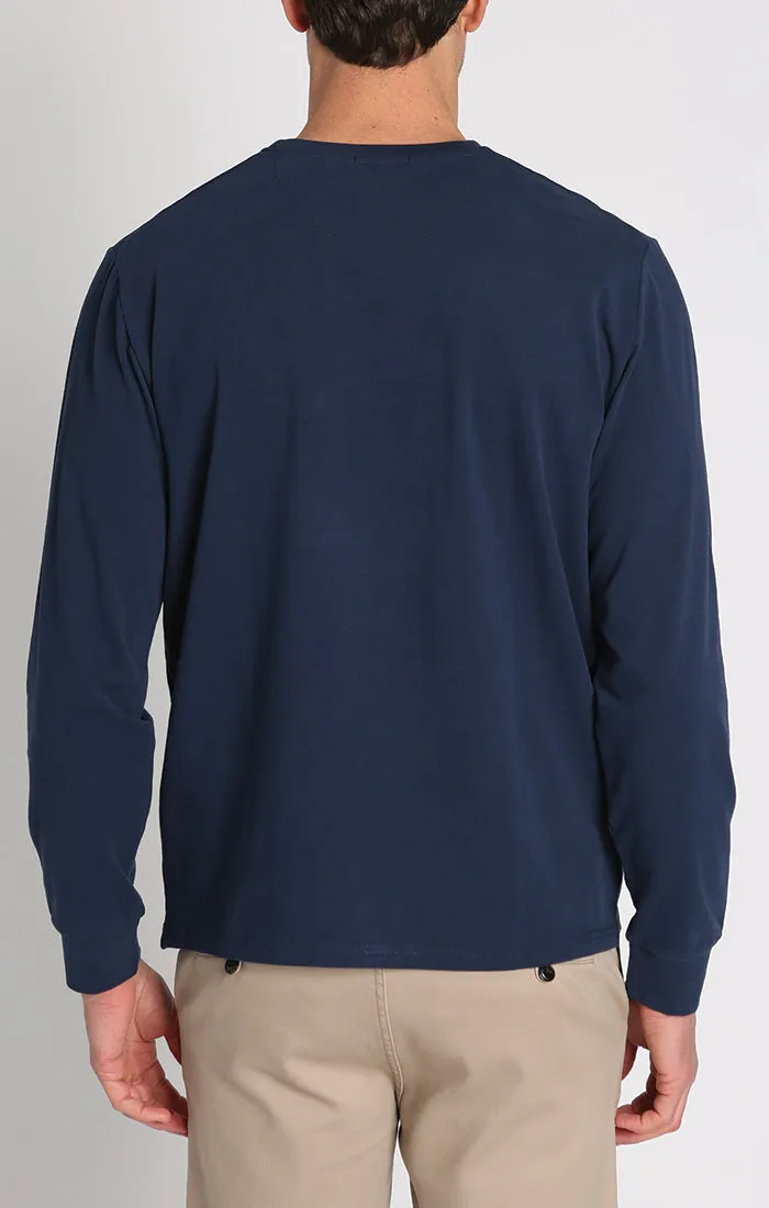 Bryant Long Sleeve Sueded Cotton Crewneck