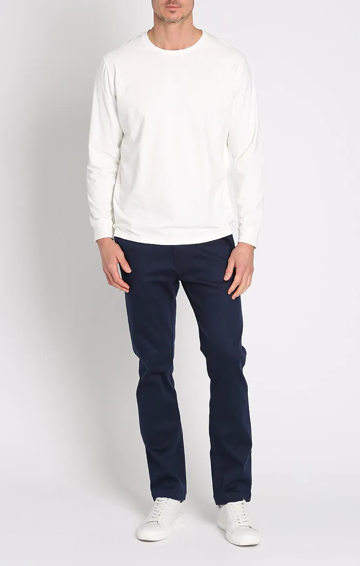 Bryant Long Sleeve Sueded Cotton Crewneck