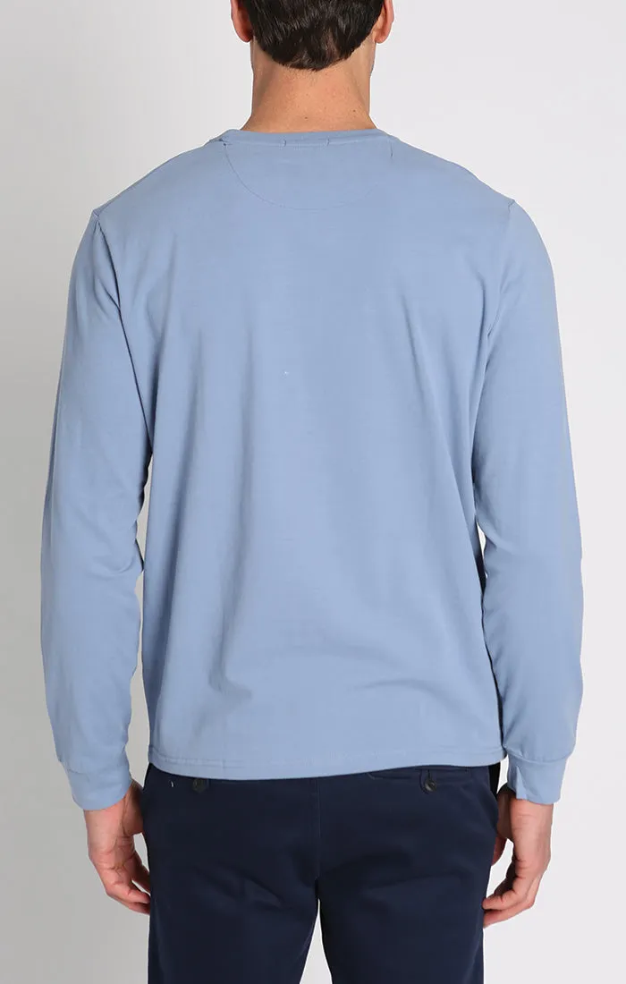 Bryant Long Sleeve Sueded Cotton Crewneck
