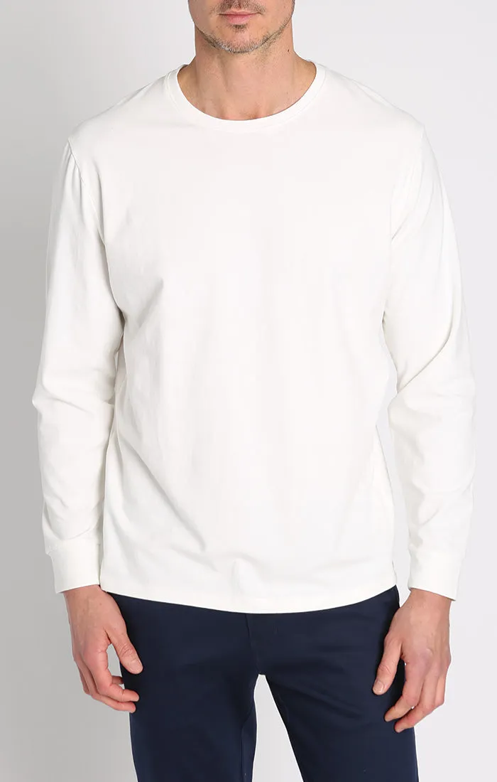 Bryant Long Sleeve Sueded Cotton Crewneck
