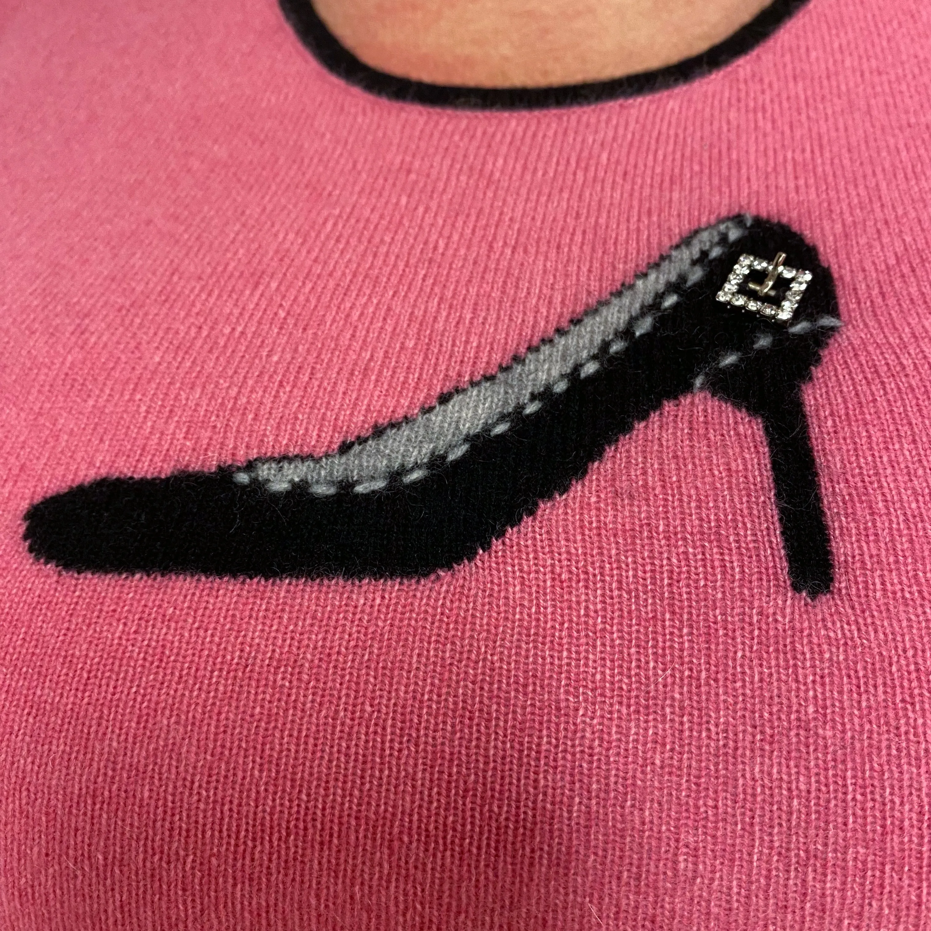 Bubblegum Pink Stiletto Cashmere Crew Neck Jumper Extra Large