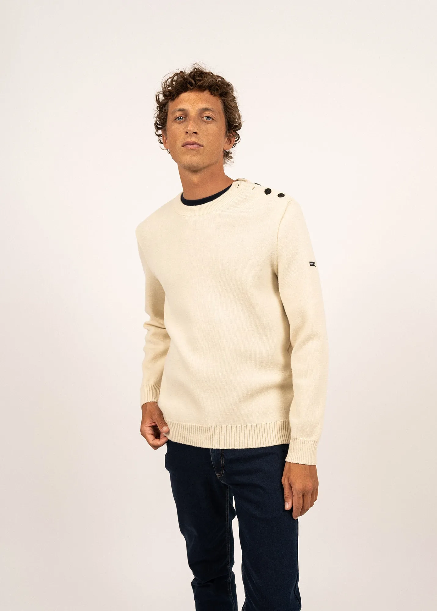 Cancale sailor jumper - regular fit, in pure new wool (ECRU)