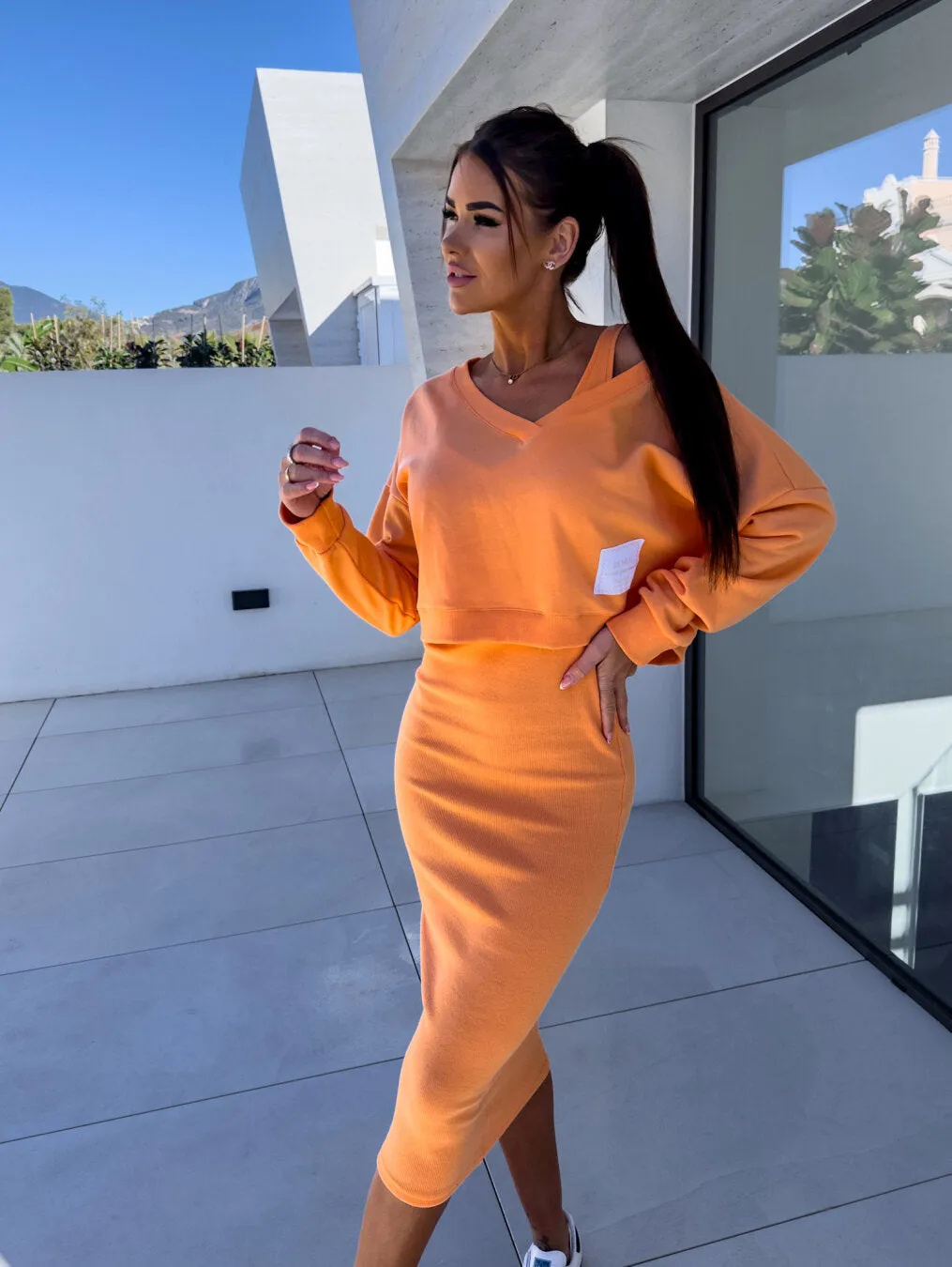 Casual jumper dress set