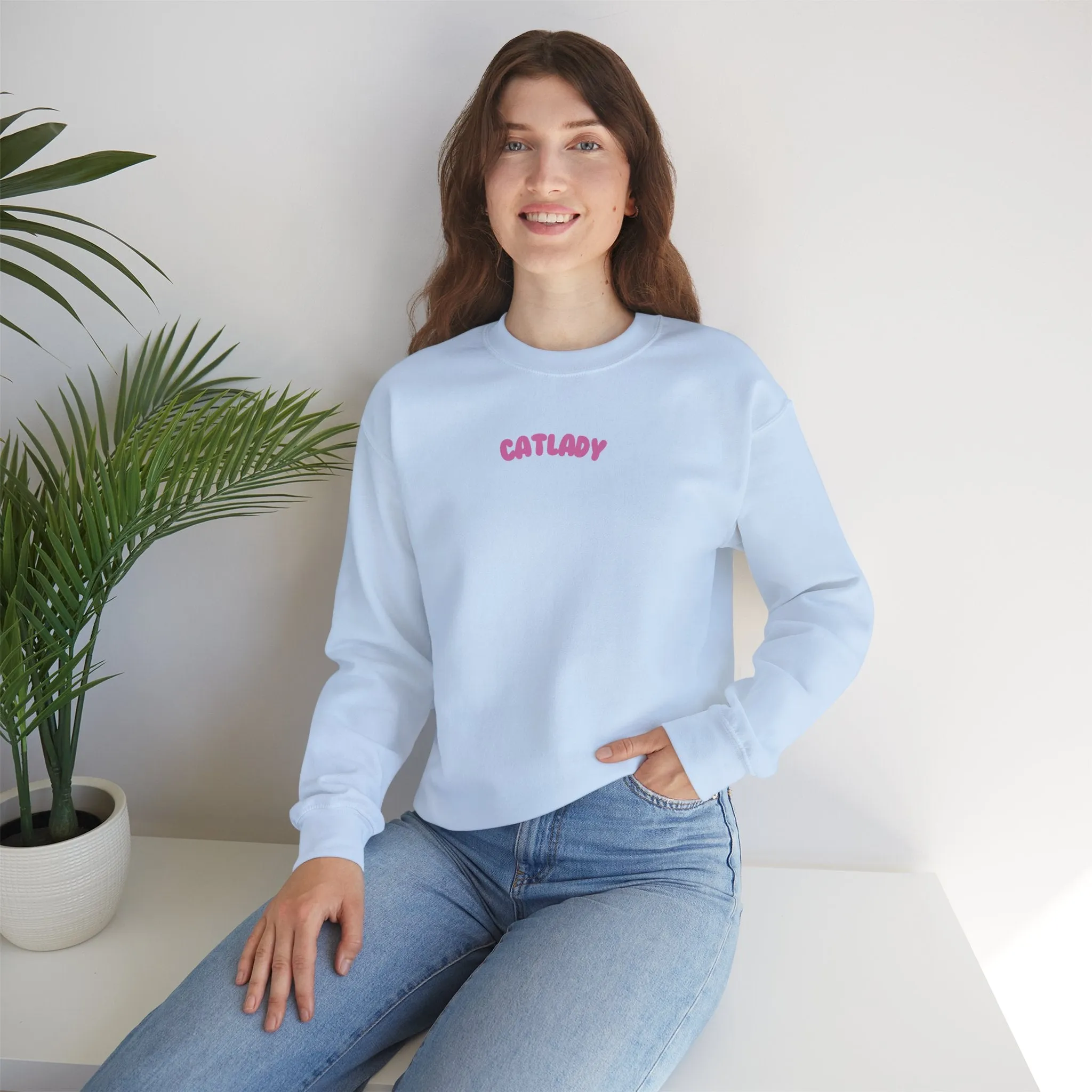Cat Lady Crewneck Sweatshirt - Cute Cat Lover Gift, Unisex Hoodie, Cat Mom Jumper, Feline Kitty Blouse, Pet Owner Top
