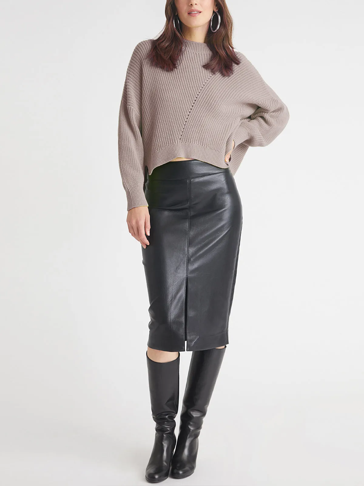 Charli: 100% Cotton Hi-Lo Crewneck Pullover