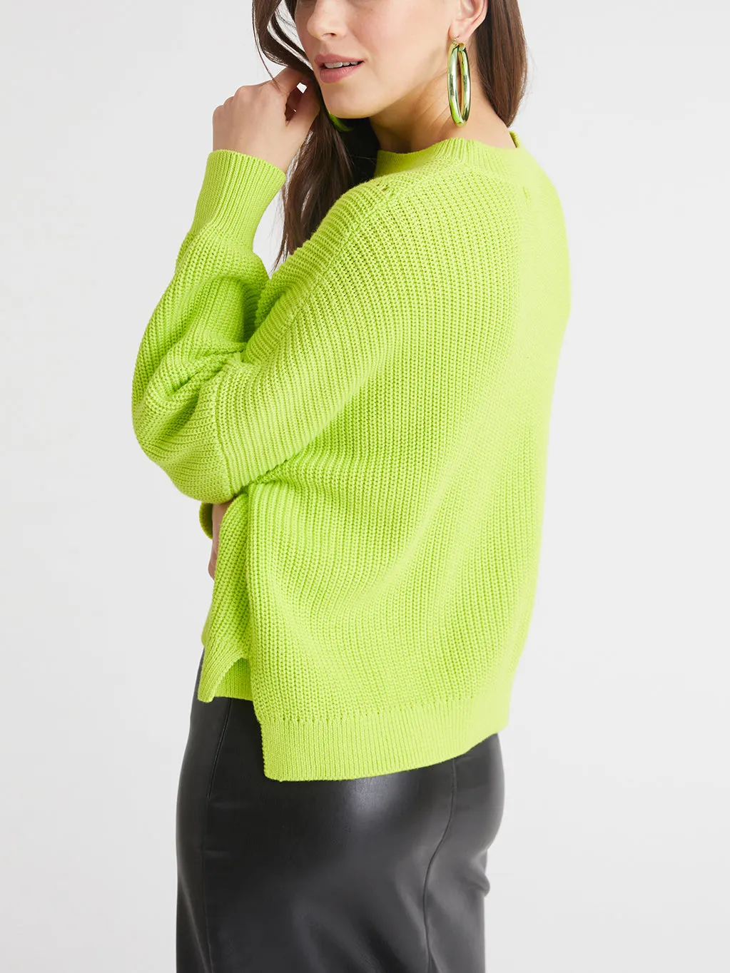 Charli: 100% Cotton Hi-Lo Crewneck Pullover
