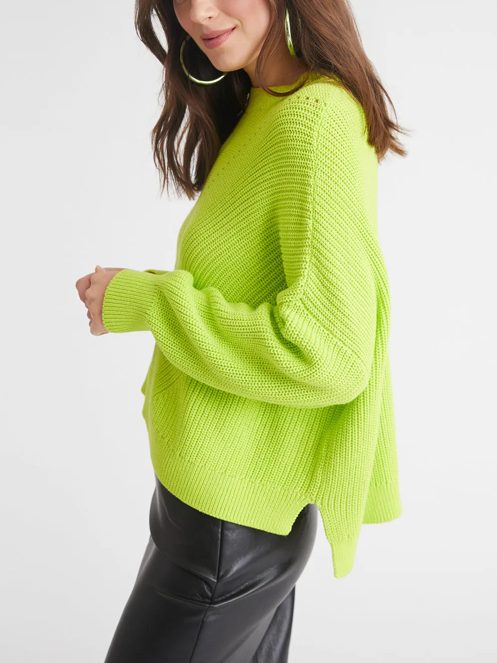 Charli: 100% Cotton Hi-Lo Crewneck Pullover
