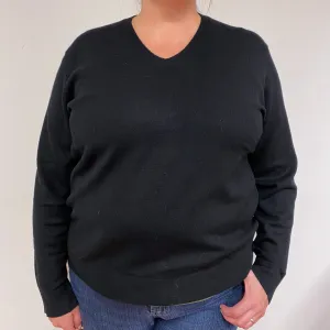 Classic Black V Neck Jumper XXL