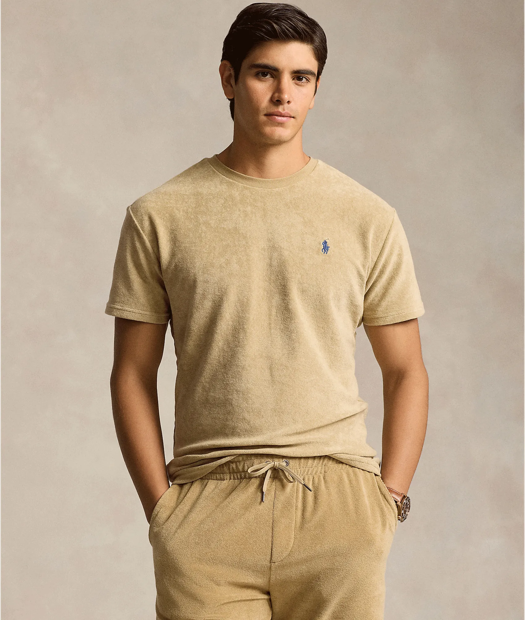 Classic Fit Terry T-shirt - Beige