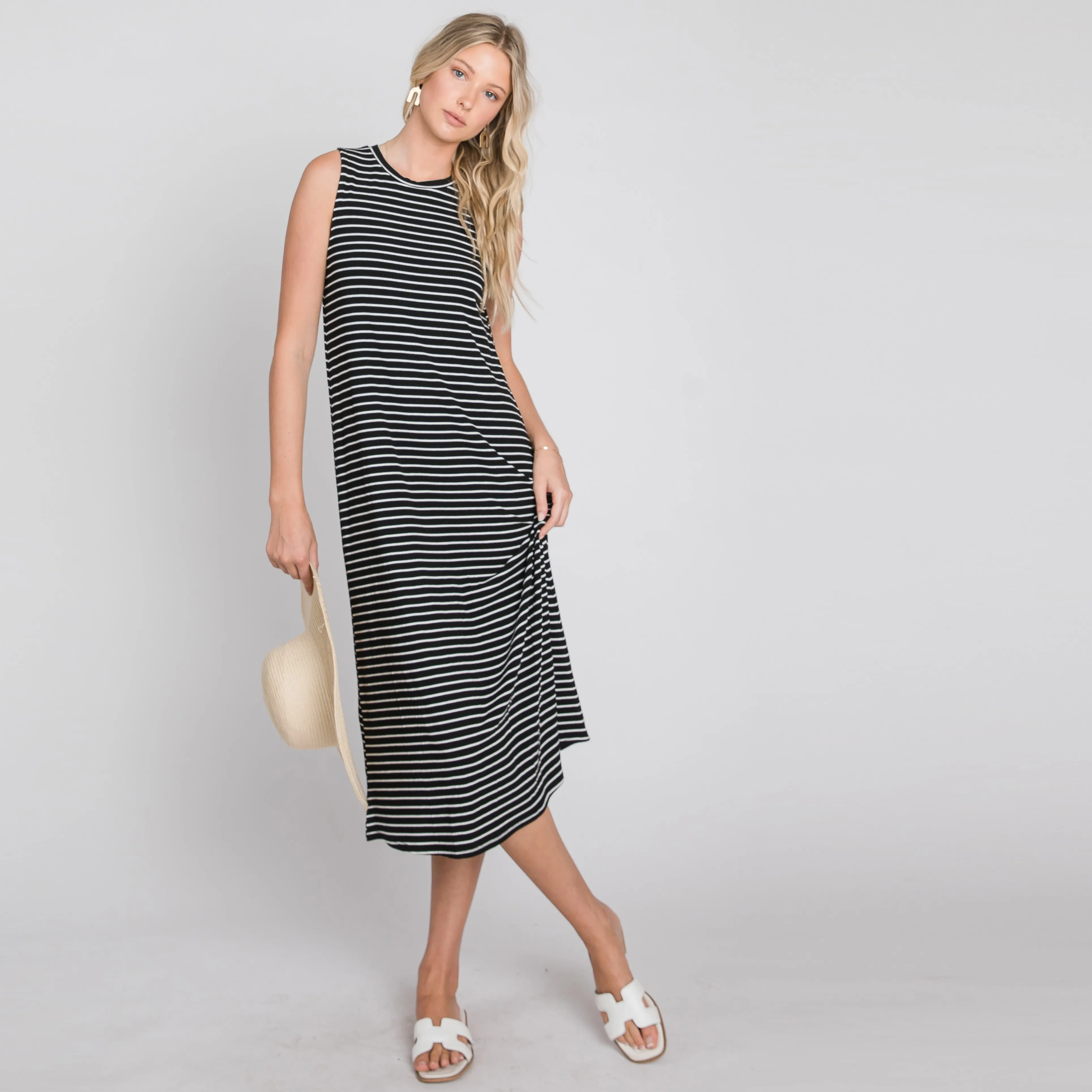 Classic Stripe Midi Dress
