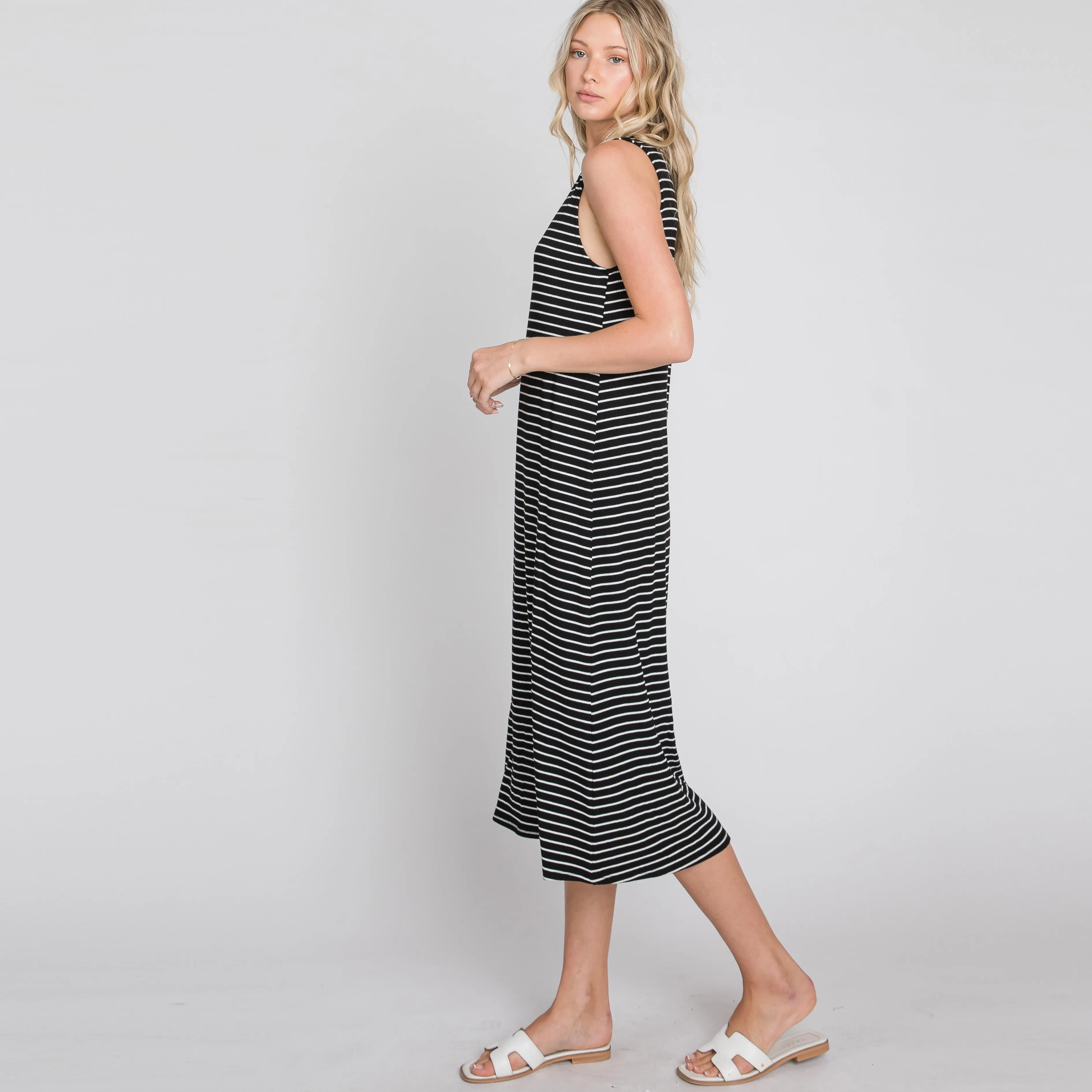 Classic Stripe Midi Dress